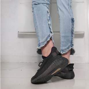 1111五折外单荷叶边花边美单春夏季大码八分小脚修身牛仔裤