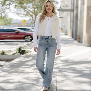 外贸美单立体剪裁高腰baggy宽松阔腿大直筒蓝白拖地牛仔裤 大长腿