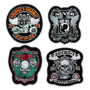 摩托车图案标志刺绣布贴皮衣马甲牛仔胸章贴章臂章DIY缝补装 饰标