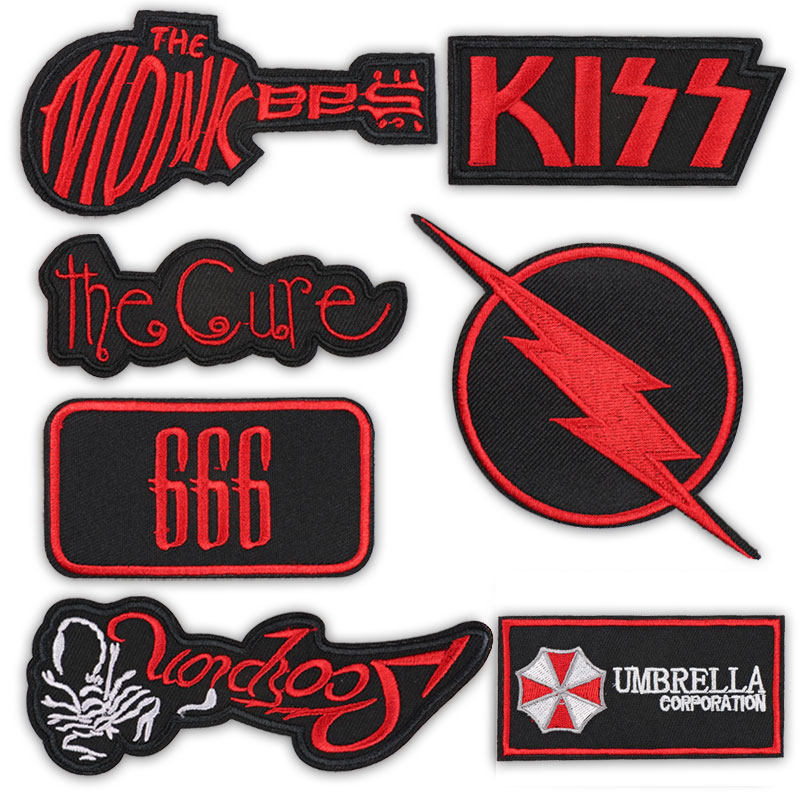 个性英文布贴字母刺绣贴时尚绣花补丁贴徽章衣服破洞修补装饰贴花