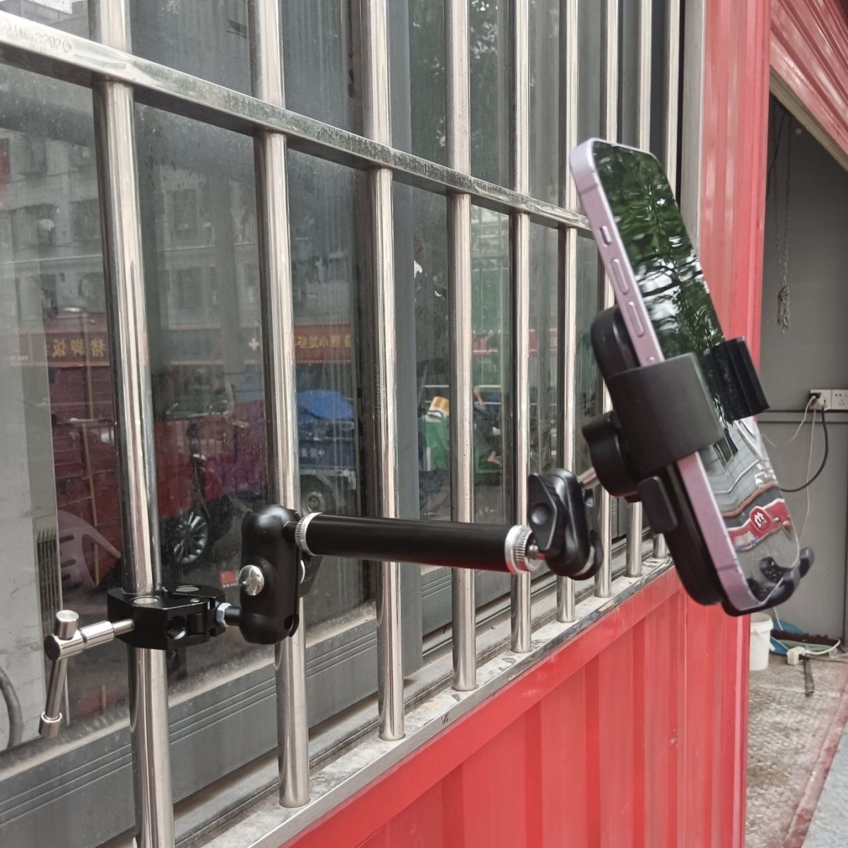 金属钳夹摆摊摆地摊手机支架豌豆固定直播360度旋转懒人防震万向