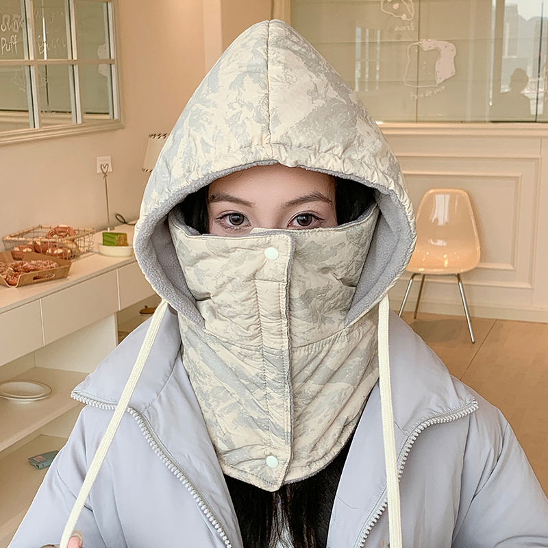 保暖头套帽子围脖一体帽女冬季