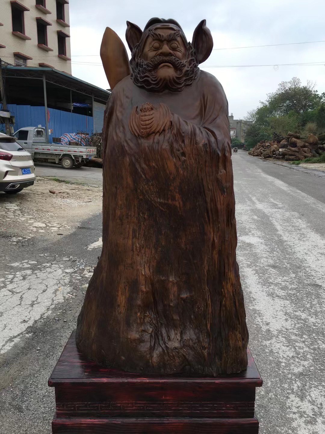 钟馗镇宅供奉佛堂大号落地摆件玄关送礼公司招财木雕人物