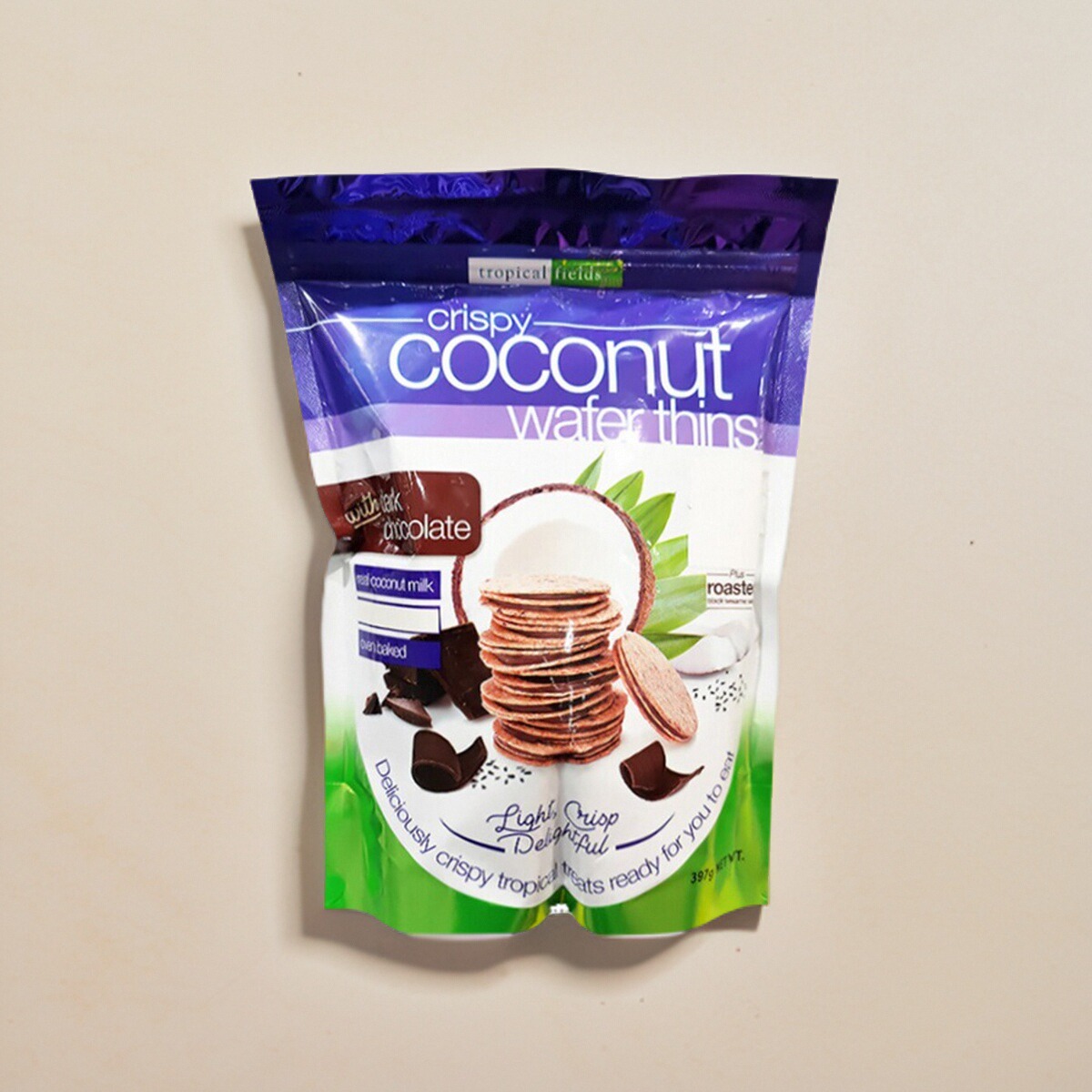 泰国进口 巧克力夹心椰味华夫饼397g 零食点心 博脆饼干