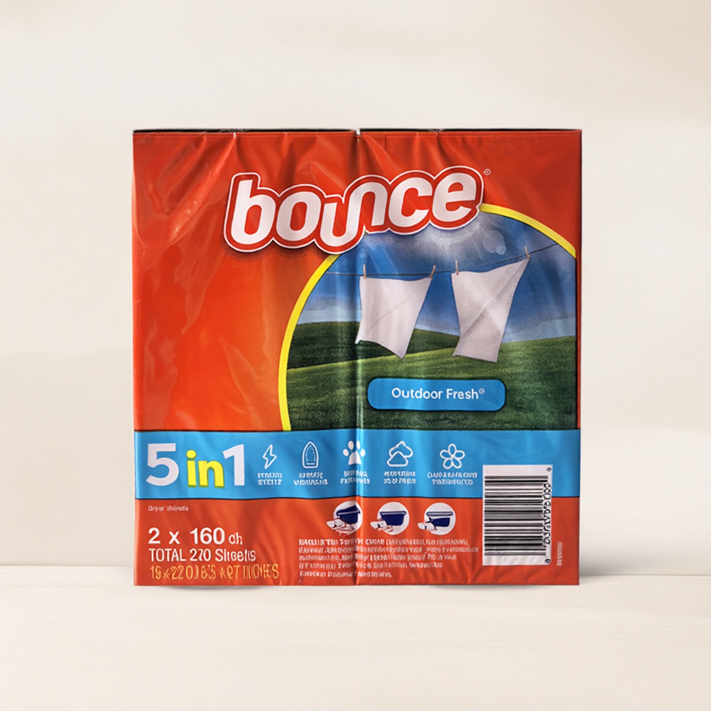 开市客代购 BOUNCE烘衣机用织物柔软纸（清新香型）香衣片320片