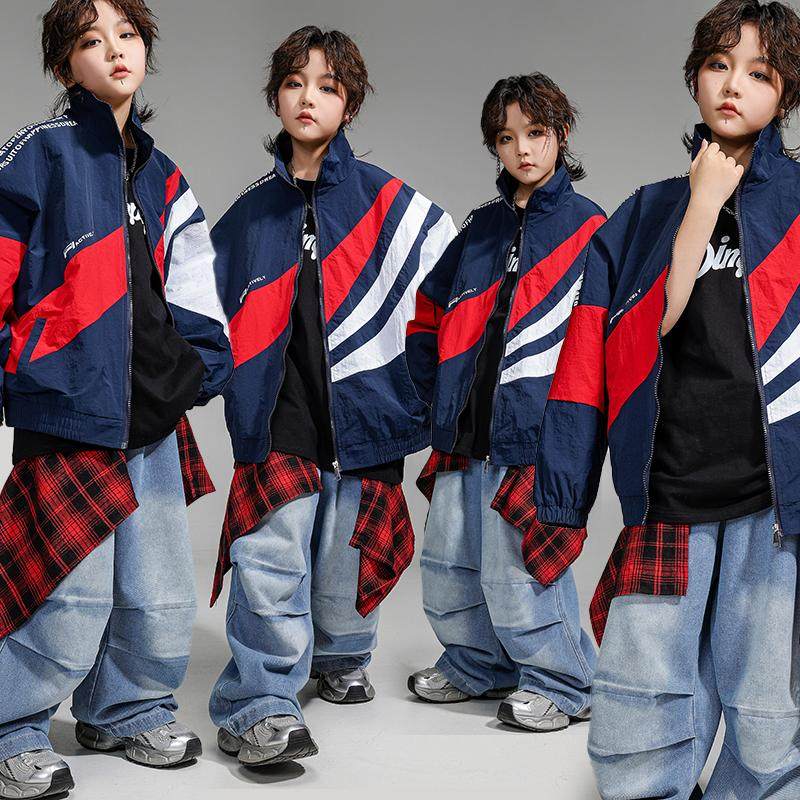 儿童街舞嘻哈bboy宽松夹克演出服