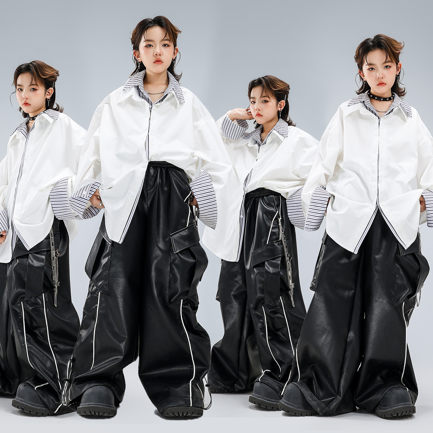 男童嘻哈HIPHOP文艺风表演服套装