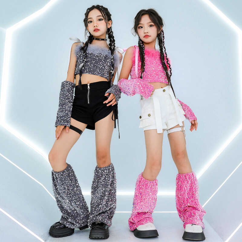 街舞露脐亮片T台走秀潮装嘻哈