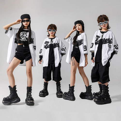 儿童街舞嘻哈棒球服hiphop演出服