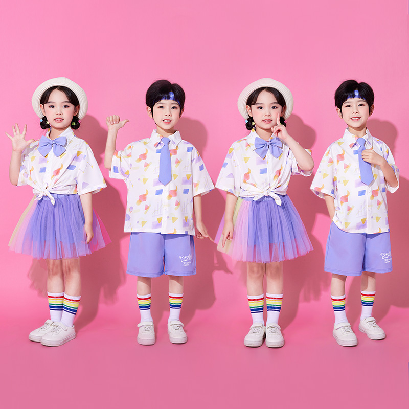 儿童毕业照服装幼儿可爱啦啦队服