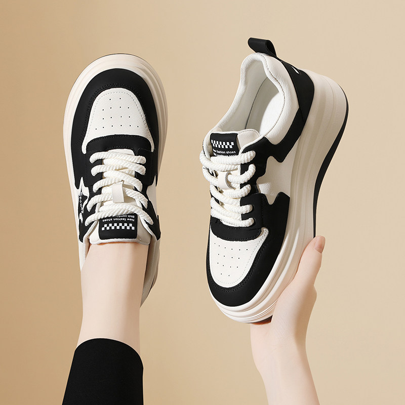 黑白熊猫星星板鞋女2025