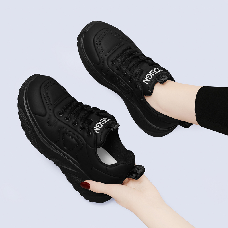 黑色运动鞋女2025新款春