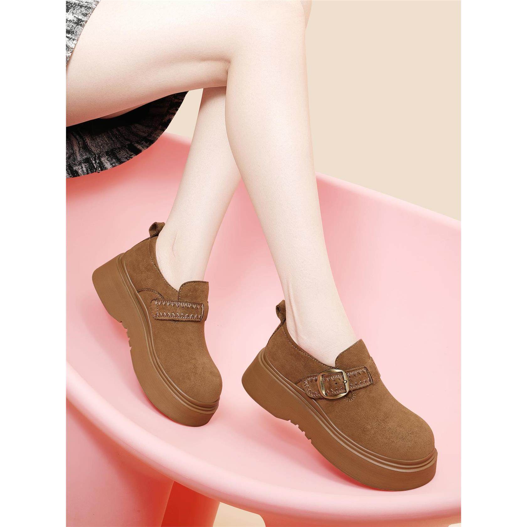 勃肯鞋女2025春秋新款复古一脚蹬外穿懒人全包厚底单鞋钓鱼博肯鞋