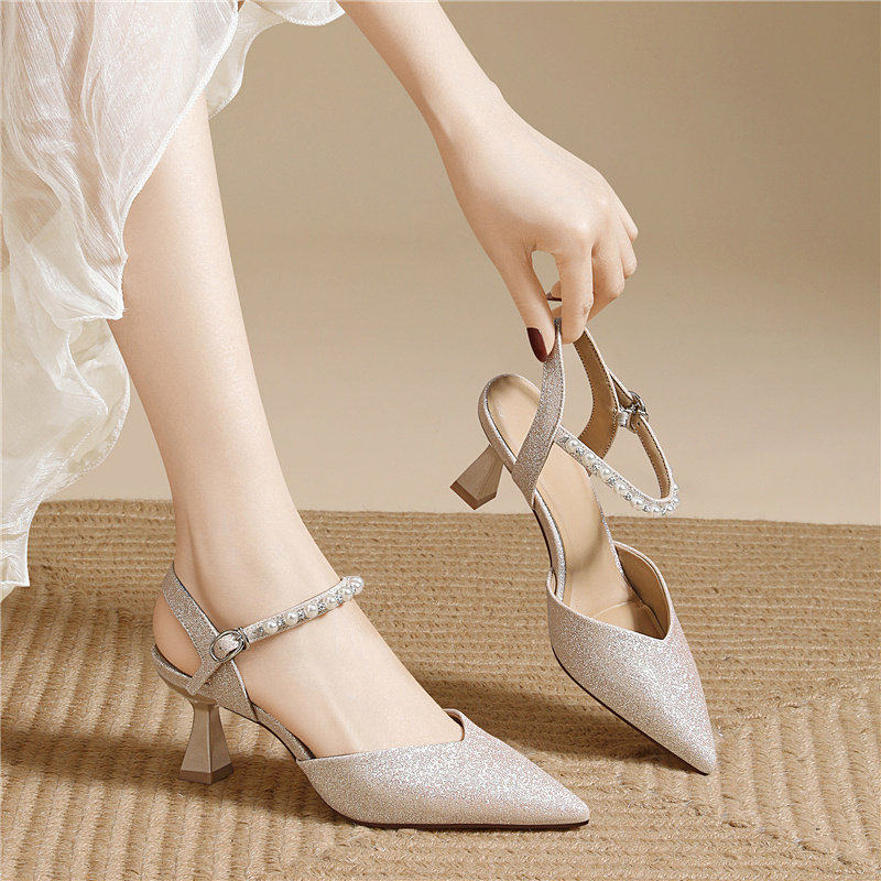 时装凉鞋女款夏季2026新款春款单鞋气质高级不累脚礼服高跟鞋细跟