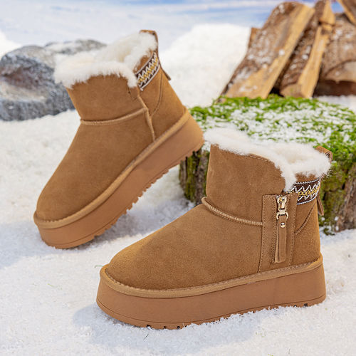 2025新款厚底雪地靴女冬