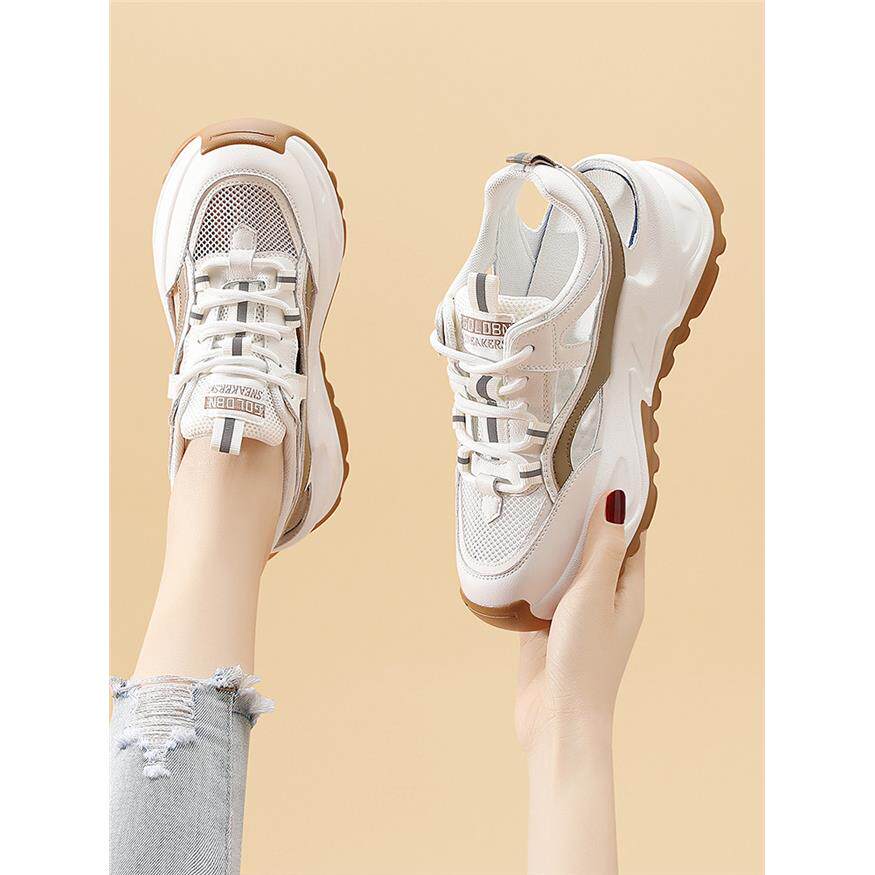 网面运动鞋女款2026年新款夏季薄款透气厚底网鞋休闲老爹镂空凉鞋