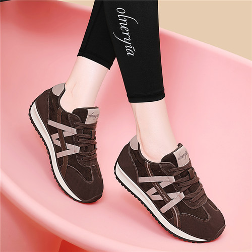 真皮休闲运动鞋女2025新