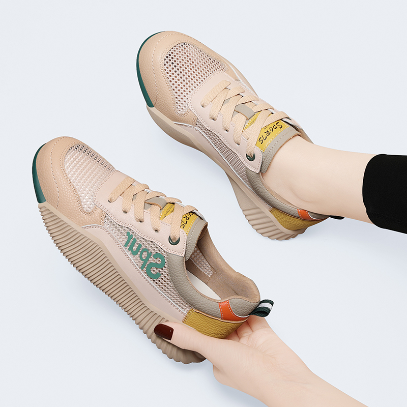 真皮运动鞋女2025新款春