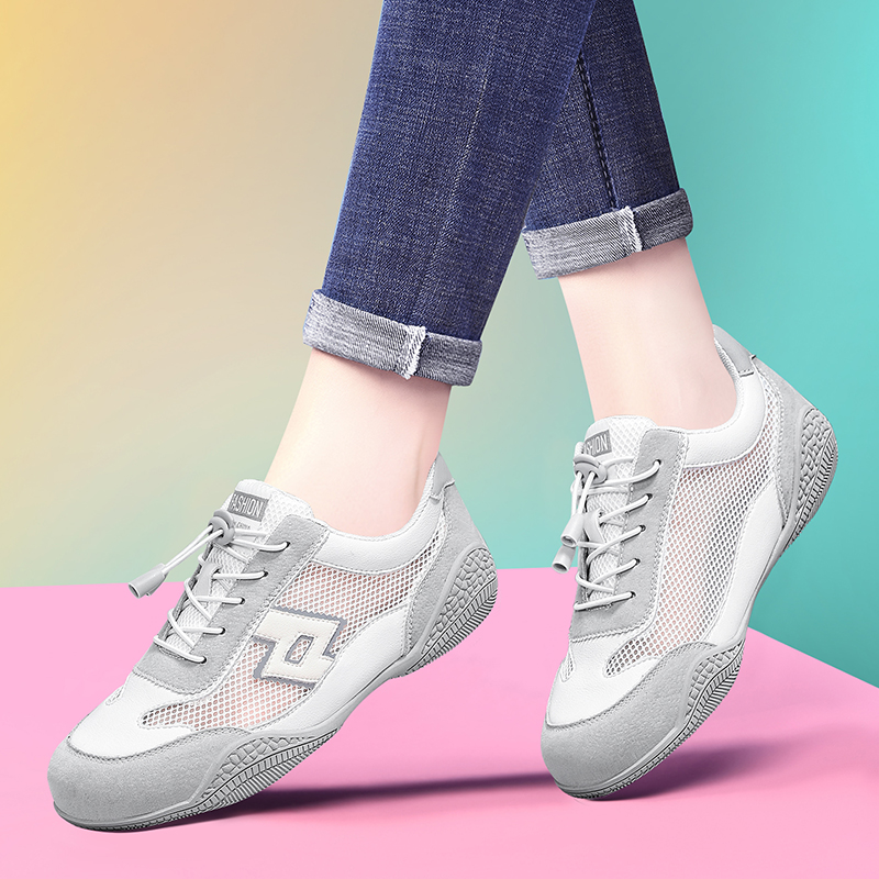 网纱透气妈妈运动鞋2025