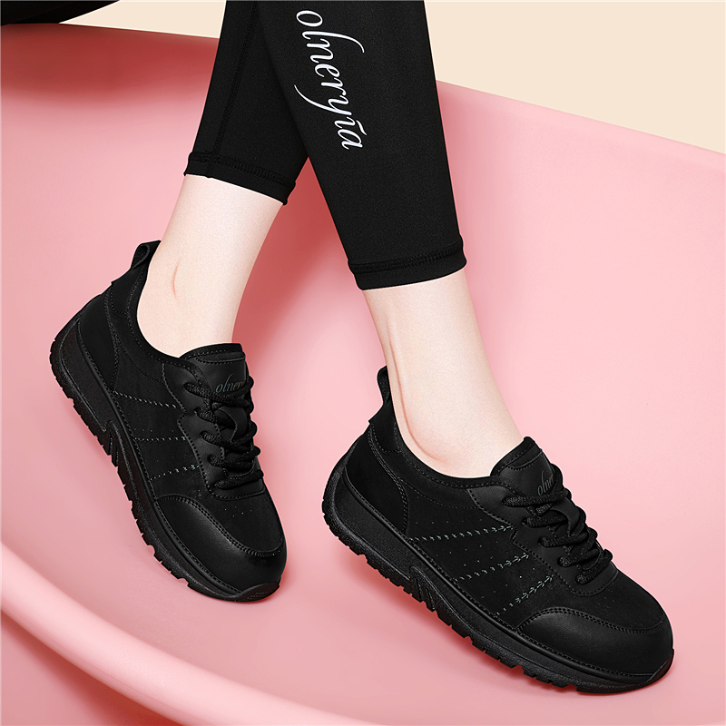 真皮运动休闲鞋女2025新