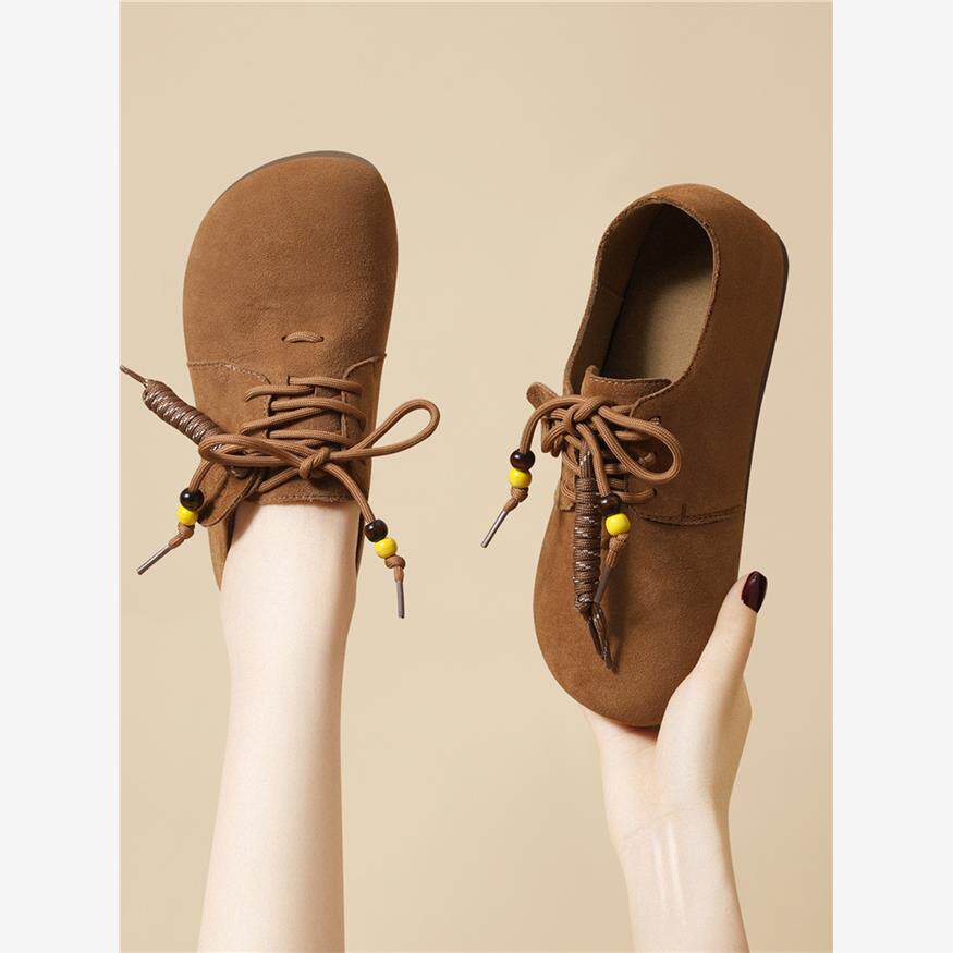 品牌真品女皮鞋2025新款流行春秋季平底鞋平底鞋软底小皮鞋休闲乐