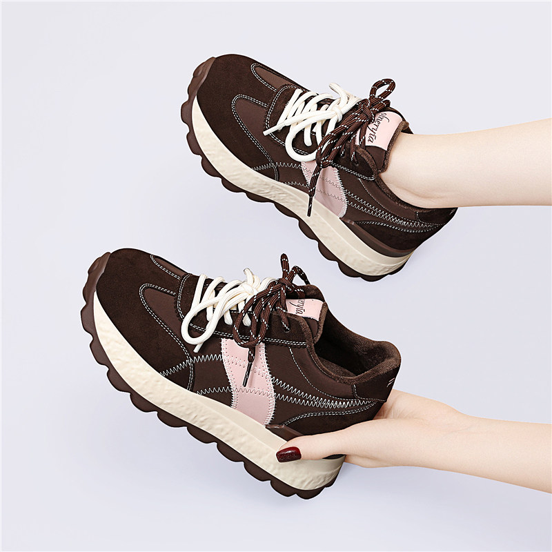 复古厚底老爹鞋女2025新