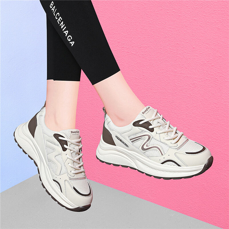 真皮显脚小老爹鞋女2025