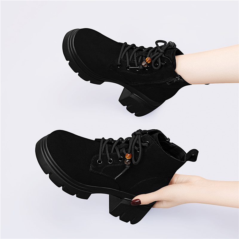 翻毛皮马丁靴女2025新款