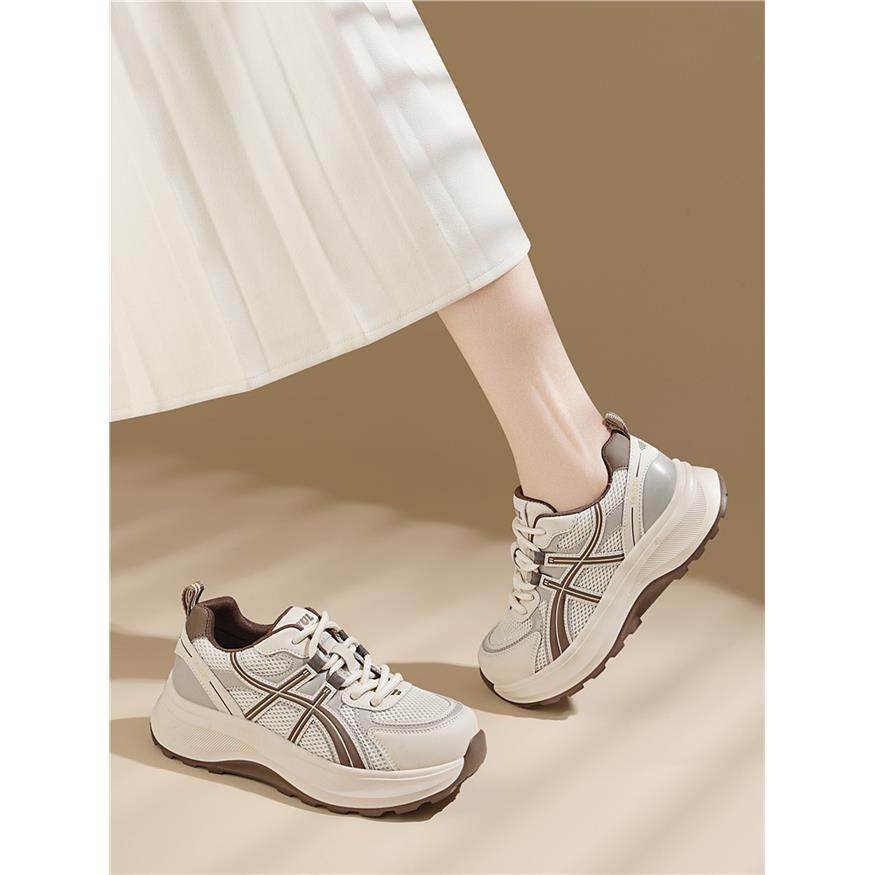 厚底网面老爹鞋女2025新