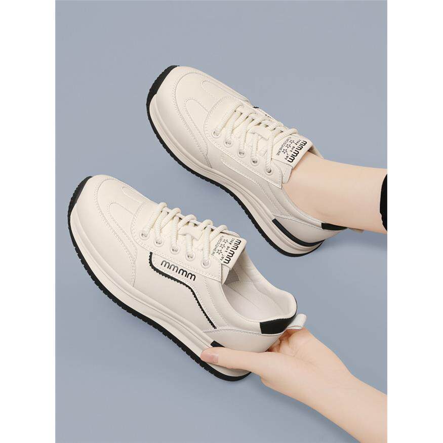 真皮运动鞋女款春秋季2026年新款春款百搭轻便软底休闲平底小白鞋
