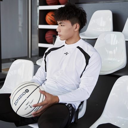 ZONEID新款针织运动长袖T恤男篮球运动训练速干吸湿透气健身上衣