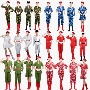 新款军鼓水兵舞舞蹈服演出服成人迷彩表演服女兵舞蹈广场舞服军装