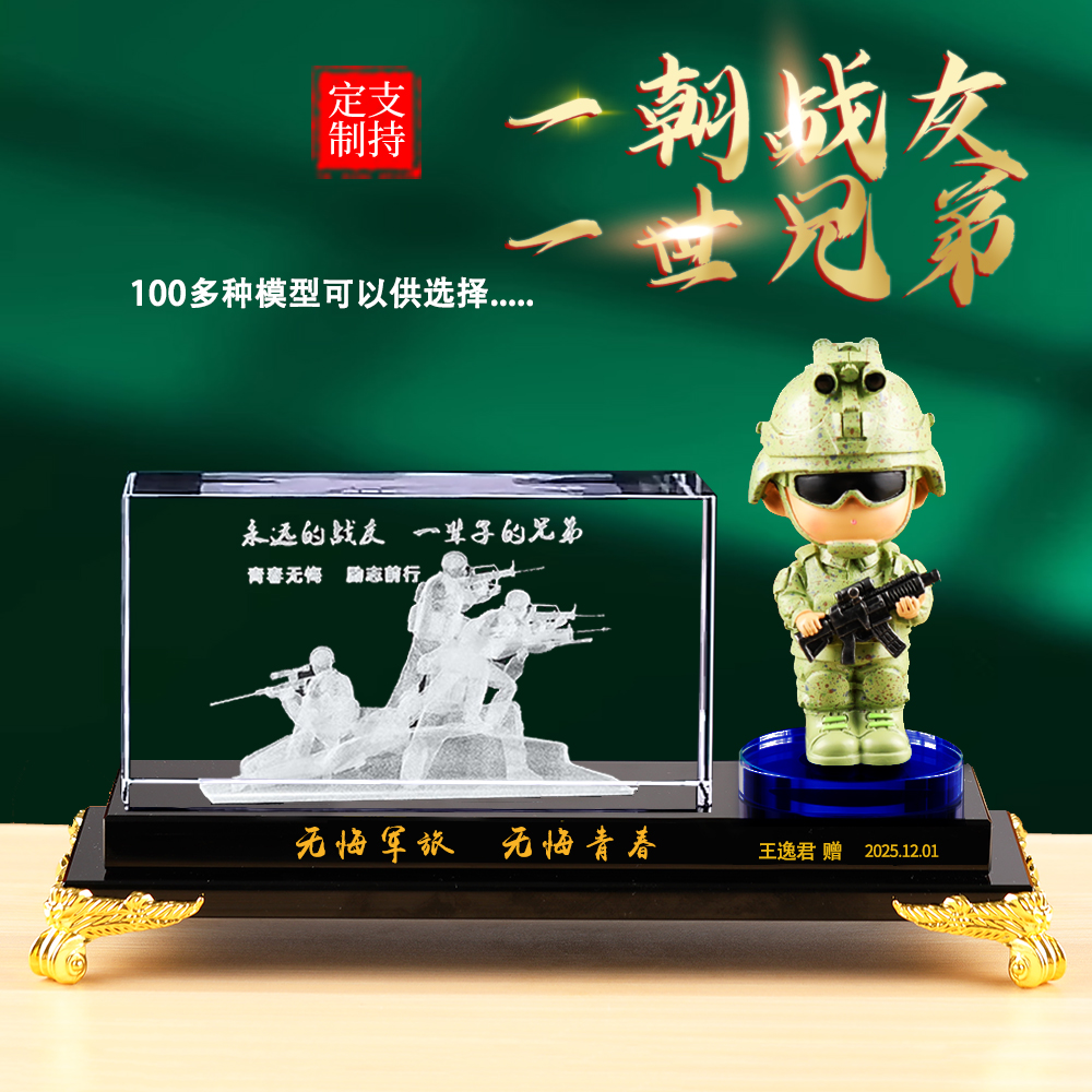 退伍军人纪念品定制送战友老兵班长实用创意军旅留念退役礼物高档