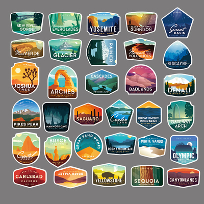 支持定制适用于美国国家公园贴纸定制地理公园创意车贴7158