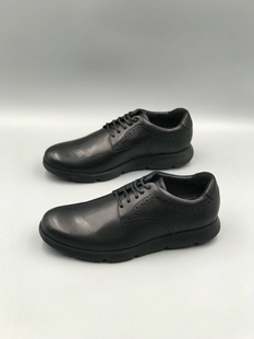 新款男鞋 四季简洁款 牛皮 超轻舒适透气 商务休闲皮鞋 系带 J