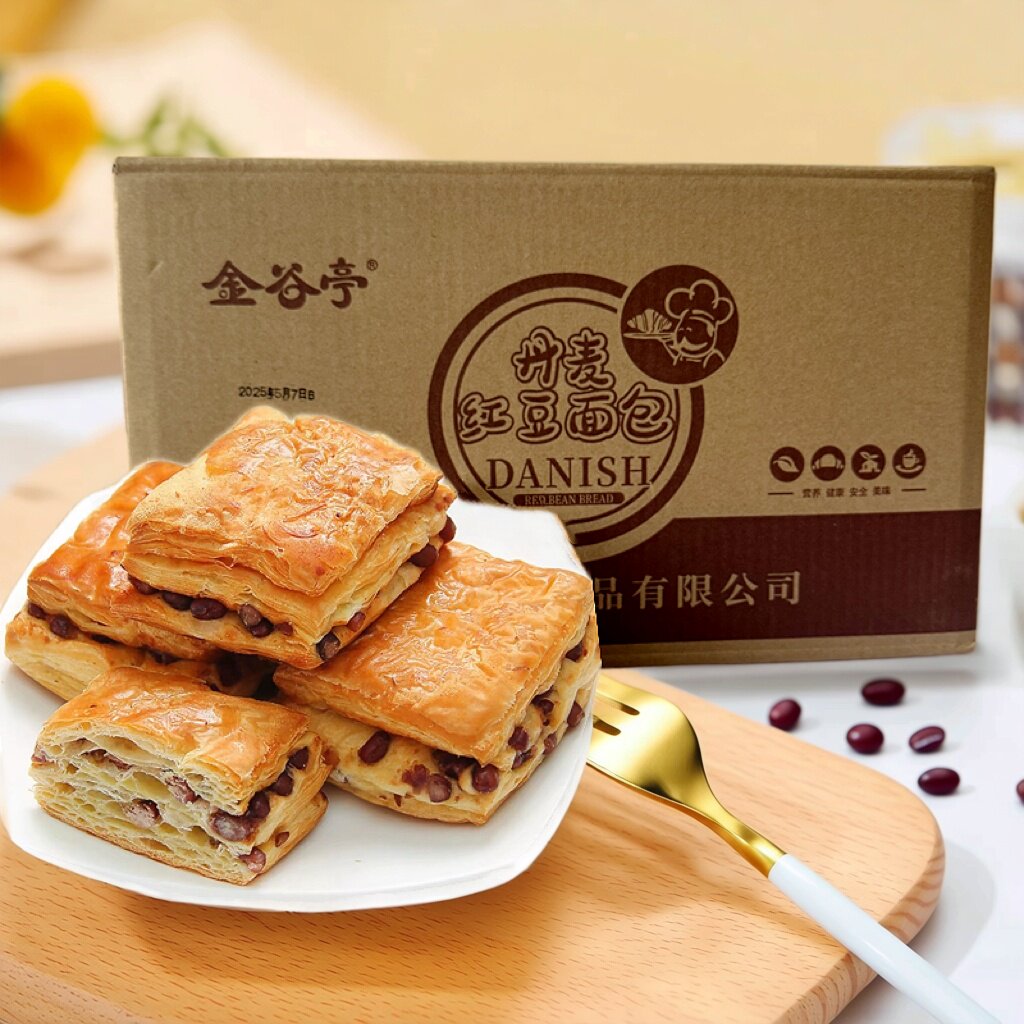 金谷亭面包丹麦红豆整箱一件3.5千克实惠7斤装手撕早餐办公室零食