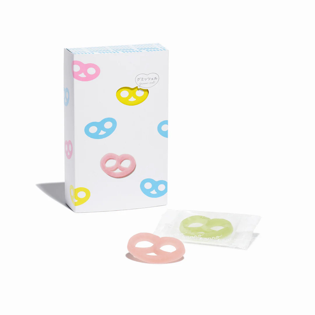 日本直邮kanro甘乐蝴蝶结软糖脆皮软心gummi-tzel短赏琥珀糖