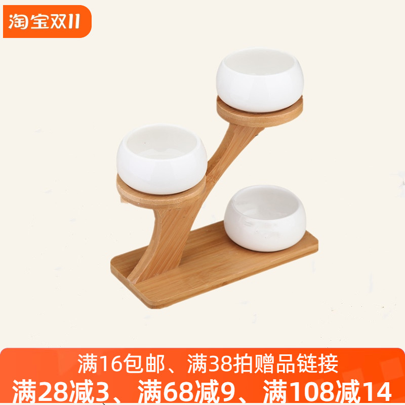 金牌卖家三层树梢白瓷木盒托盘