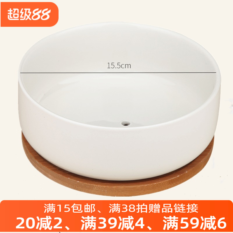 陶瓷简约多肉盆景大口径大圆花盆