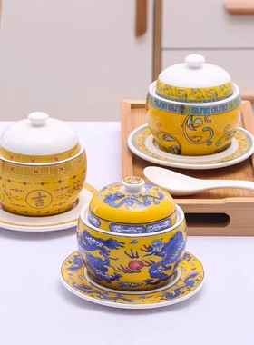 炖罐1人佛跳墙带盖隔水陶瓷炖盅燕窝甜品蒸盅小炖盅餐厅酒店商用