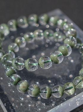 天然绿幽灵手链绿色水晶