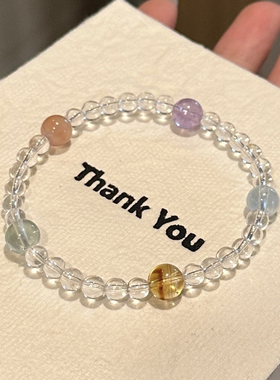 原创天然白水晶小米珠多