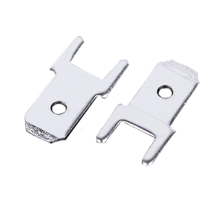 4.8/6.3插片线路板焊接插片插簧0.8厚接线接插双脚公端子黄铜镀锡