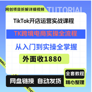 TikTok开店运营实战课程，TK跨境电商实操全流程