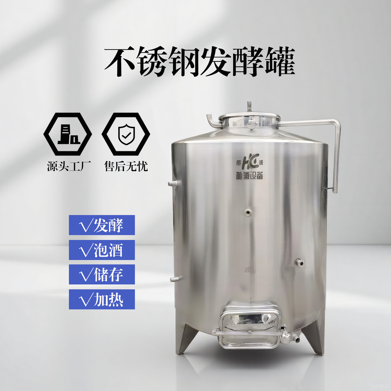 酿酒设备304不锈钢立式1吨2吨5吨大容量密封罐白酒储存发酵贮奶罐,餐饮具,家用酒壶,淘宝优惠券,粉丝福利购,淘宝优惠卷