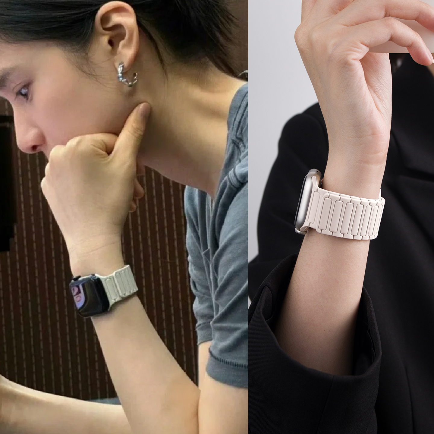 张倩仪同款宣人适用苹果手表表带applewatch表带iwatchs10/9/8/7se2代磁吸硅胶运动腕带男女Ultra1/2高级新款