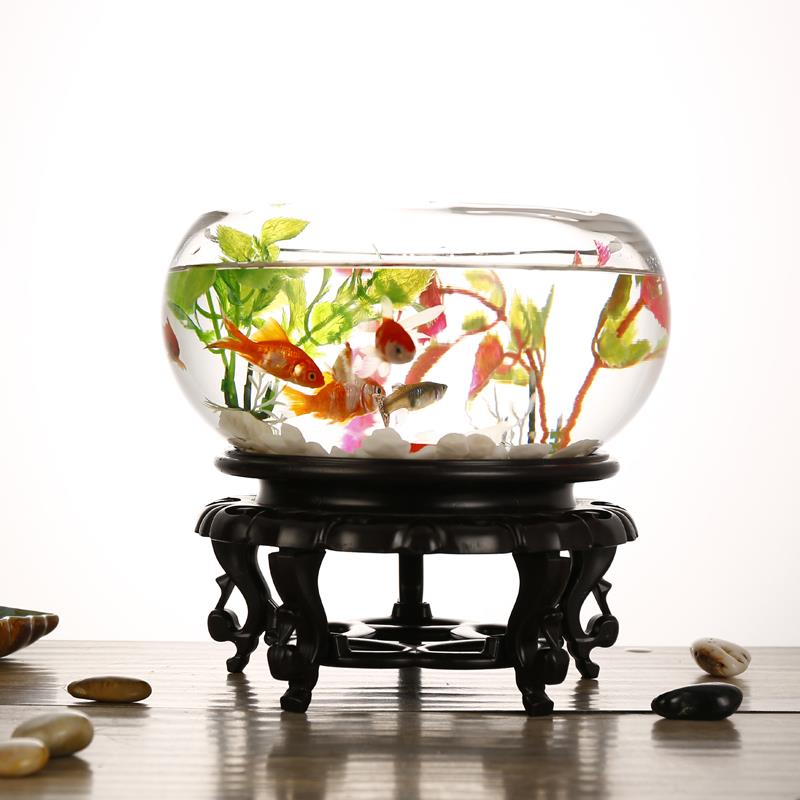 办公室小鱼缸透明加厚高清玻璃乌龟缸客厅家用桌面迷你微景水族箱