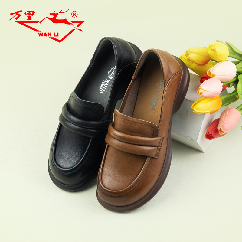 万里乐福鞋单鞋简约英伦风真皮
