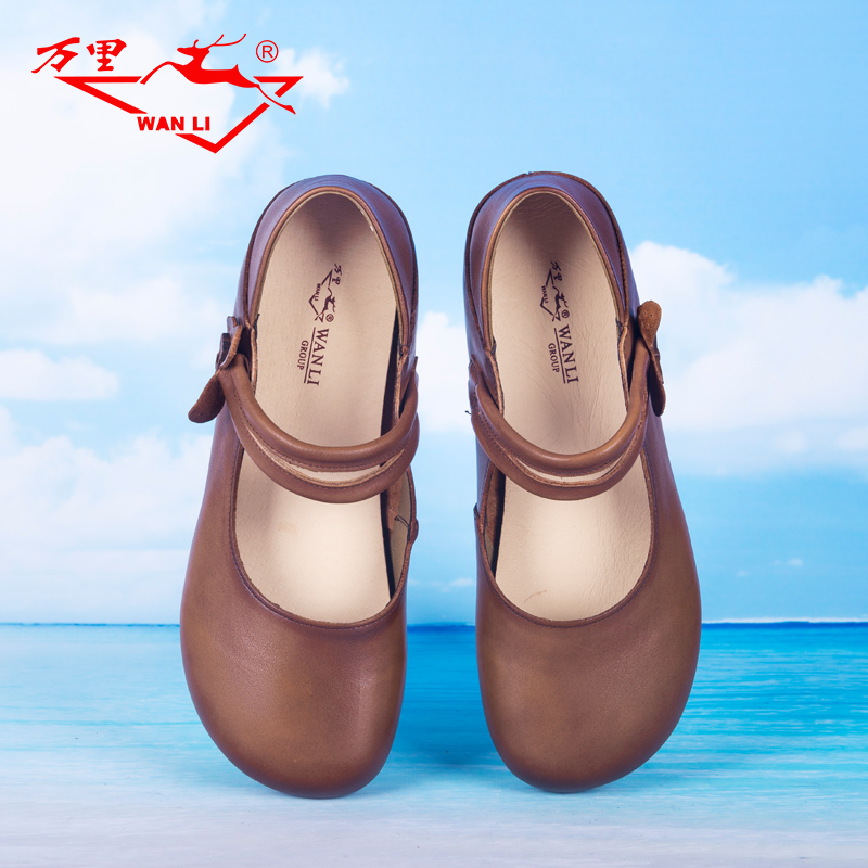 万里复古圆头休闲单鞋女鞋