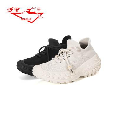 万里新款女式休闲鞋时尚厚底运动鞋轻便舒适透气单鞋BTT2349
